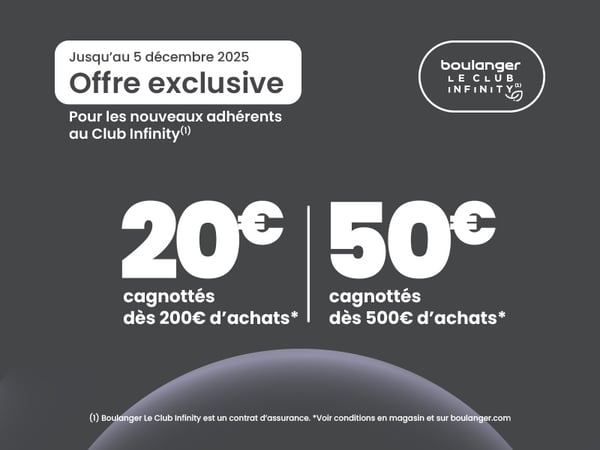 CAGNOTTAGE EXCLUSIF NOUVEAUX PORTEURS CLUB INFINITY : jusqu'à 50€ cagnottés !