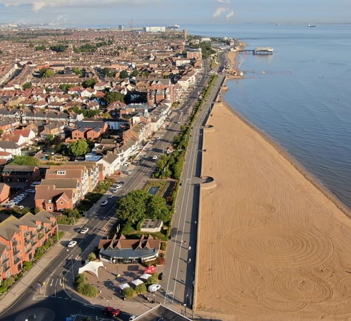Photo of Cleethorpes Seafront and Pier at the East Coast of Lincolnshire.