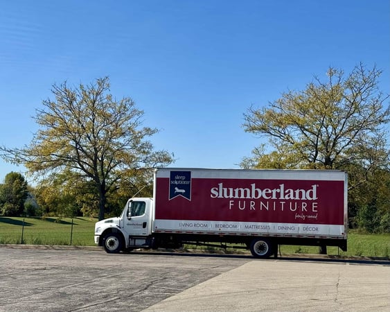 Rockford Slumberland Furniture delivery truck