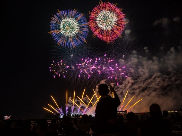 グランドパレス川端からの花火