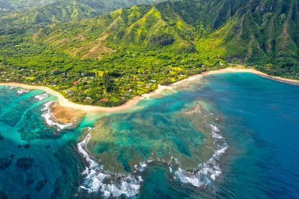kauai napali coast aerial view
