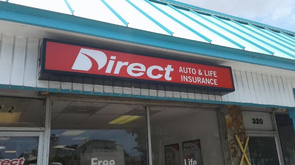 Direct Auto Insurance storefront located at  322 South Federal Highway, Dania