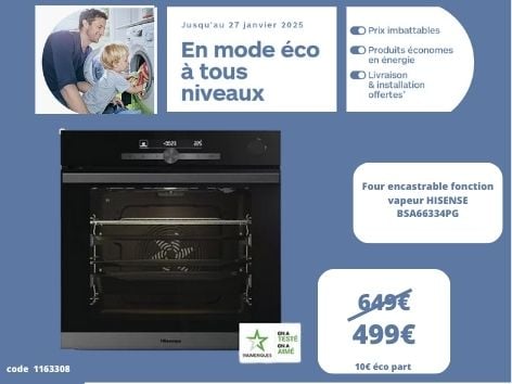 découvrez la Four encastrable fonction vapeur HISENSE BSA66334PG dans votre magasin Boulanger Boulogne-Sur-Mer