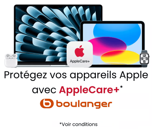 Profitez de Apple Care+ à l'achat de vos produits Apple afin de protéger vos appareils, rendez-vous dans votre magasin Boulanger Saint Pierre des Corps afin de souscrire à l'assurance AppleCare