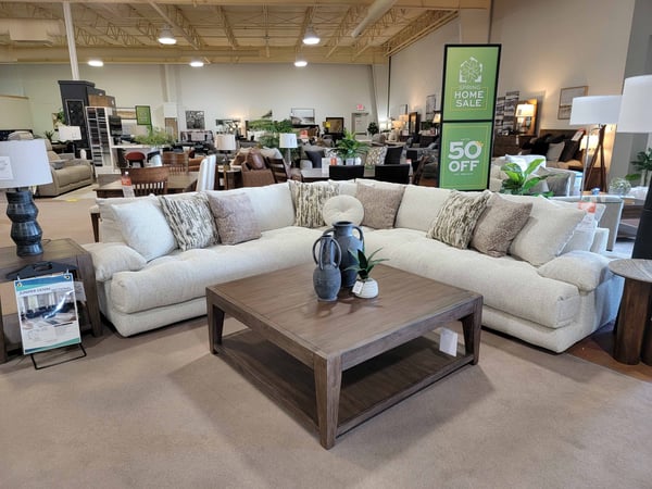 Kearney Slumberland Furniture white sectional