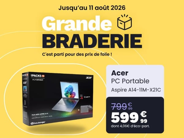 Bon Plan PC Portable Acer Aspire à 599€ à Boulanger Biganos