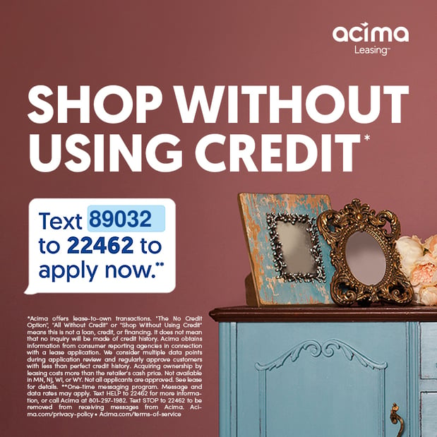 No Credit Check Lease to Own Option from Acima offered at Slumberland Furniture in Burlington, Iowa