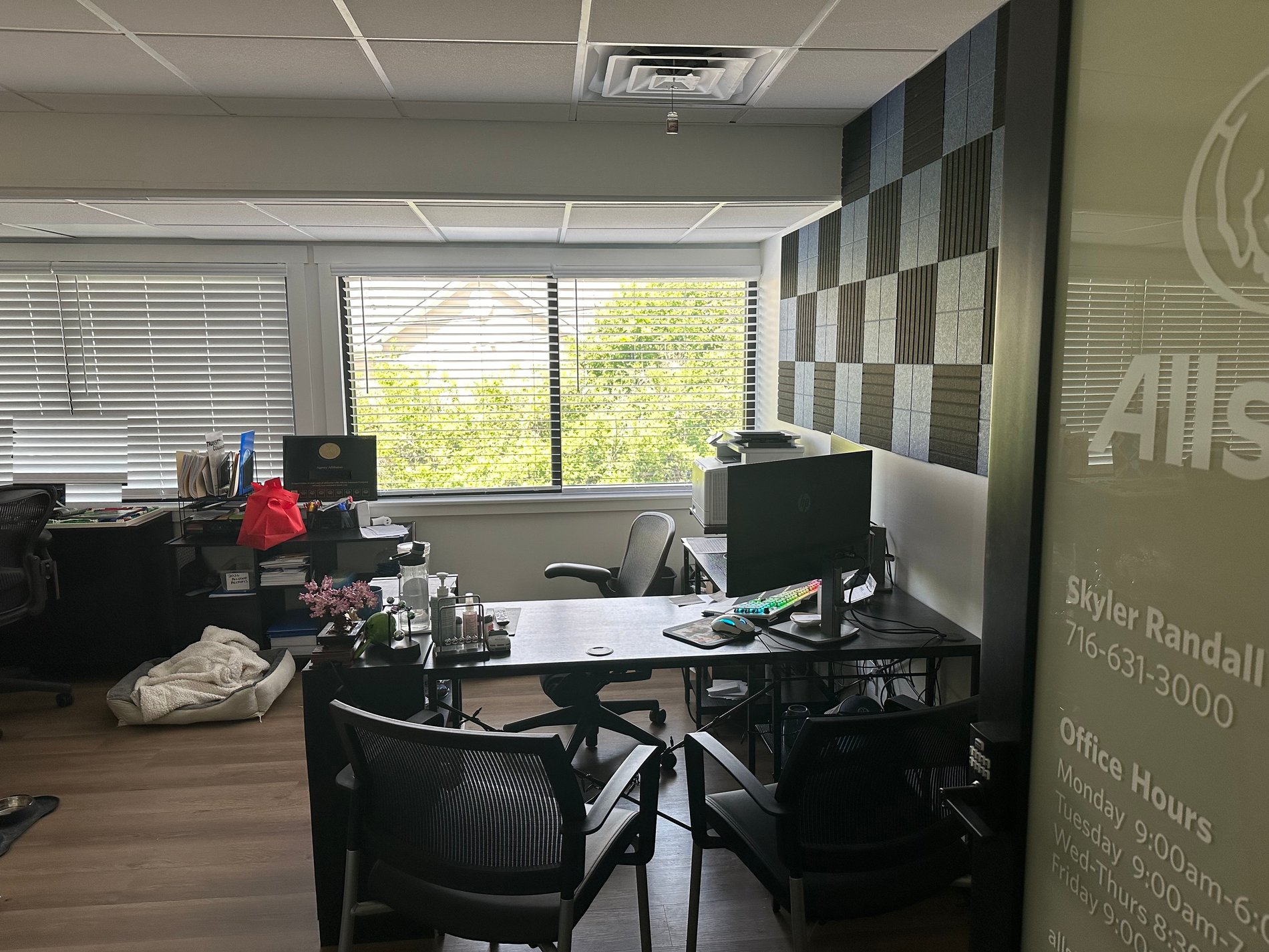 Interior image of office. My office is up the stairs and to the left