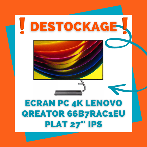 DESTOCKAGE Ecran PC 4K Lenovo QREATOR 66B7RAC1EU Plat 27'' IPS BOULANGER ORGEVAL