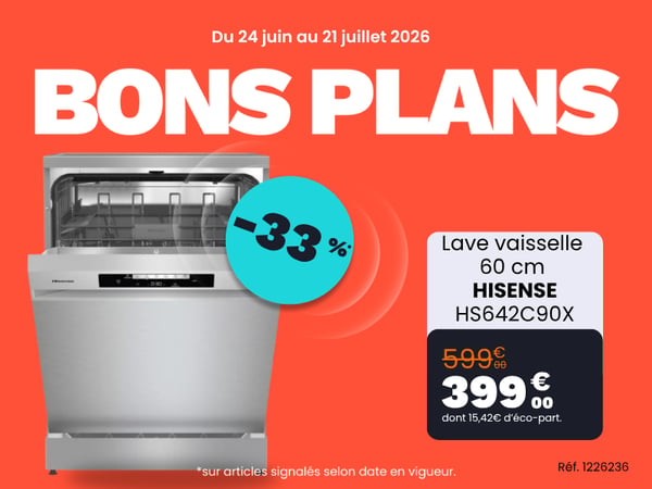 Lave vaisselle 60 cm HISENSE HS642C90X