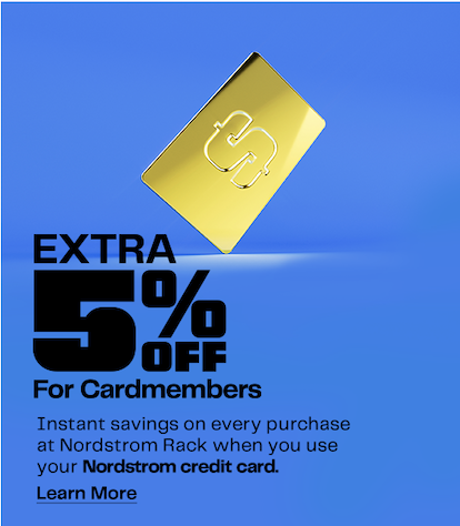 Gold card icon for Nordstrom Rack 5% off loyalty program benefit.
