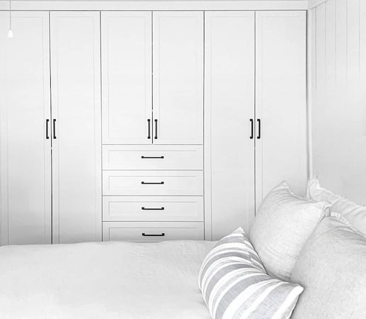 Custom white wardrobe by California Closets Greater Detroit, Michigan.