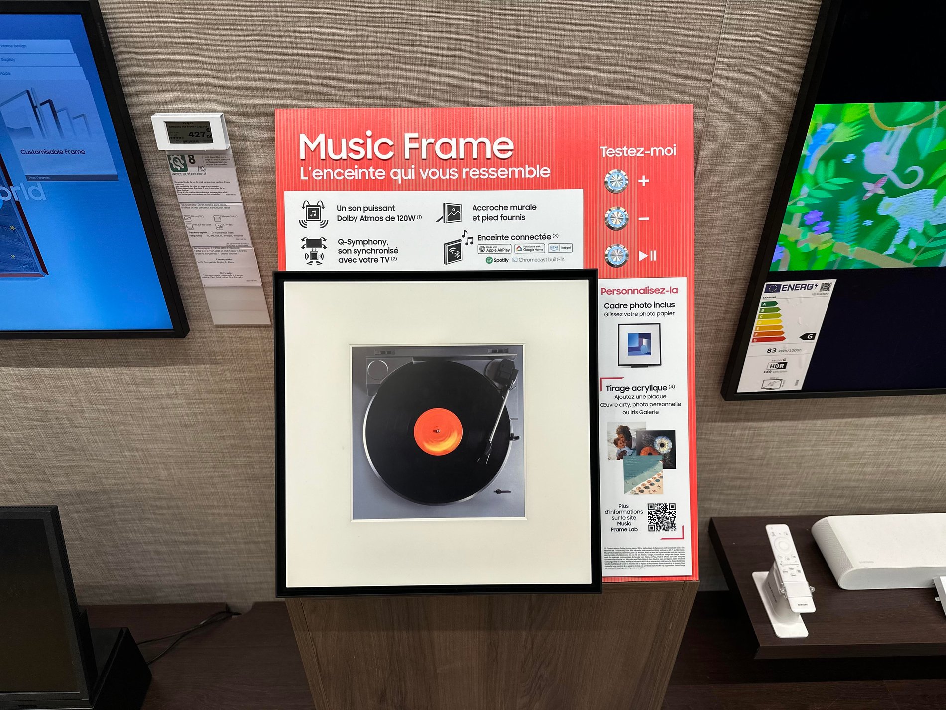 Enceinte Samsung Music Frame à Boulanger sarcelles.