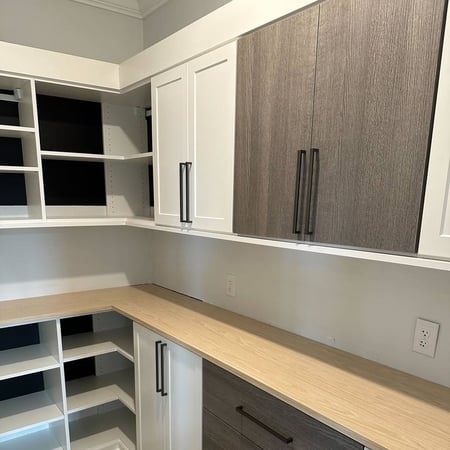 Corner of custom walk-in closet