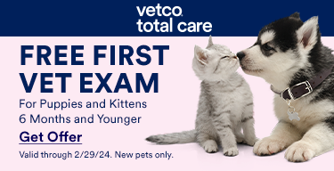 Free First Vet Exam for Puppies and Kittens 6 Months and Younger
