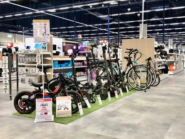 L'espace trottinettes électriques et vélos de votre magasin Boulanger Roncq-Tourcoing.