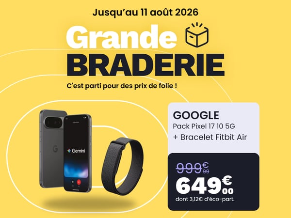 Smartphone GOOGLE Pack Pixel 10 5G 128Go Noir + Fitbit Air