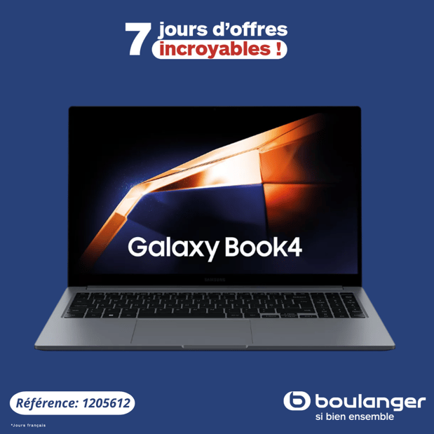Ordinateur portable SAMSUNG Galaxy Book4 15.6' I5 16Go 256Go
