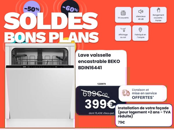 Soldes Flash : Votre lave-vaisselle Beko à prix sacrifié chez Boulanger Fenouillet !