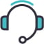 icon of a headset for assistance and support