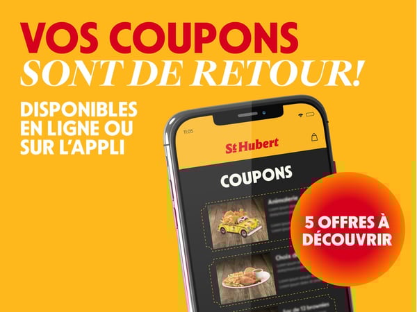 Vos coupons sont de retour