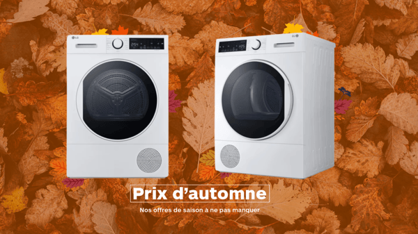 Un sèche-linge LG à hublot idéal pour la saison automne et hiver dans votre magasin Boulanger Reims Cormontreuil.