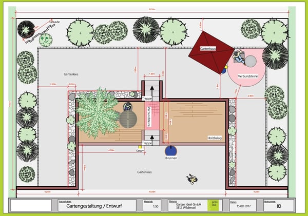 Skizze / Entwurf mit CAD VECTOR, Garten Ideal GmbH