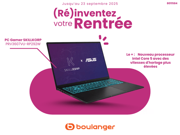 PC Gamer SKILLKORP PRV3607VU-RP292W dans votre magasin Boulanger Saint Omer !