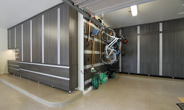 Large, custom garage storage with room for every household item.