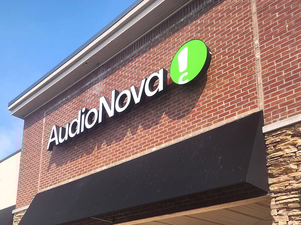 Exterior photo of the front of building for AudioNova hearing clinic in Springfield, MO