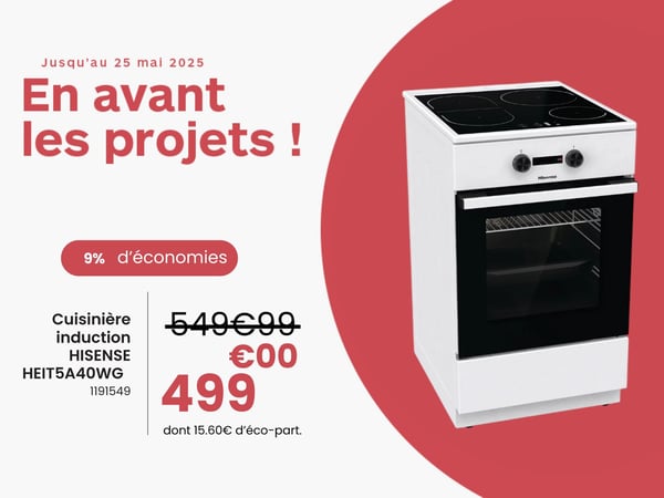 Cuisinière induction HISENSE HEIT5A40WG