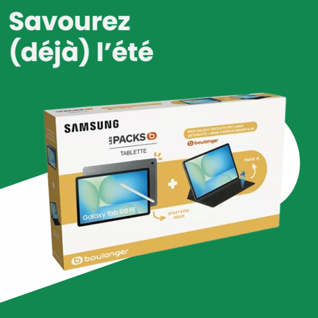 Tablette SAMSUNG Pack Galaxy Tab S10 FE 128Go + BookCover Keyboard Slim + S Pen inclus