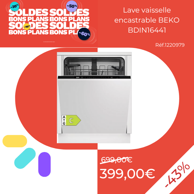 Lave vaisselle encastrable BEKO BDIN16441