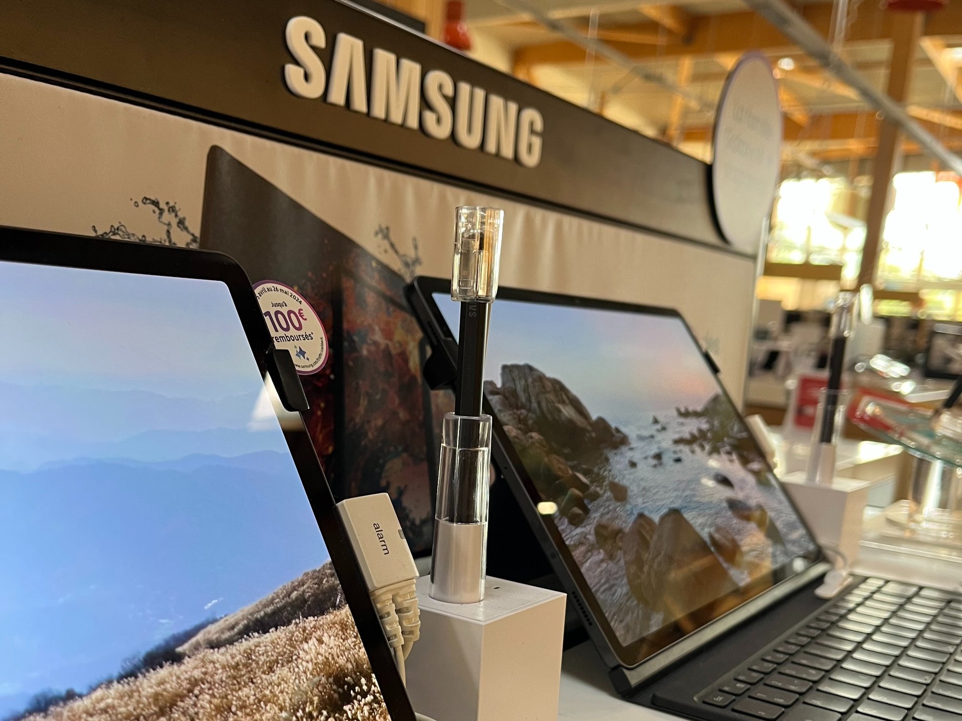 Présentation des tablettes Samsung à Boulanger Chambéry