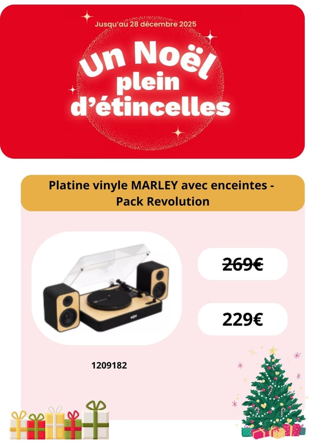 Platine vinyle MARLEY avec enceintes - Pack Revolution