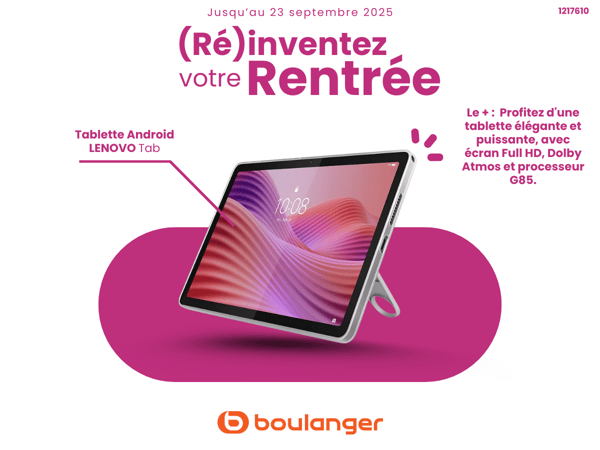 Tablette Android LENOVO Tab dans votre magasin Boulanger Saint Omer !