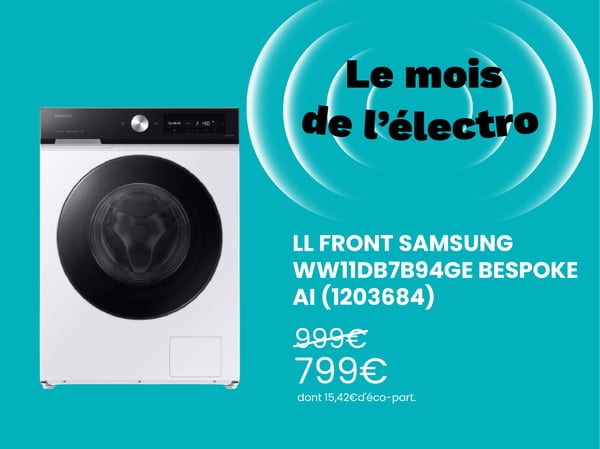 Lave linge hublot SAMSUNG WW11DB7B94GE Bespoke AI