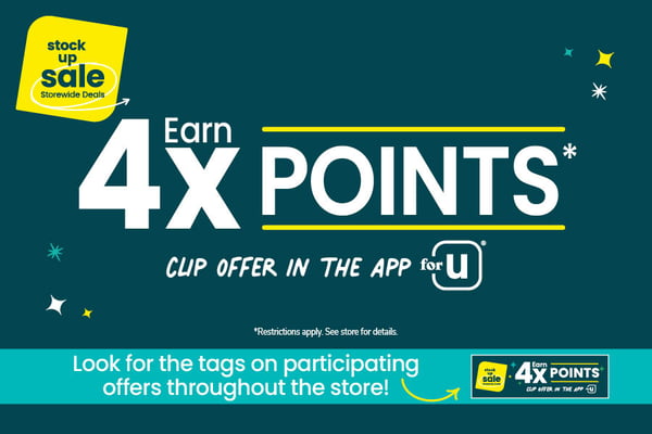 earn four x points clip offer in the app on participating items