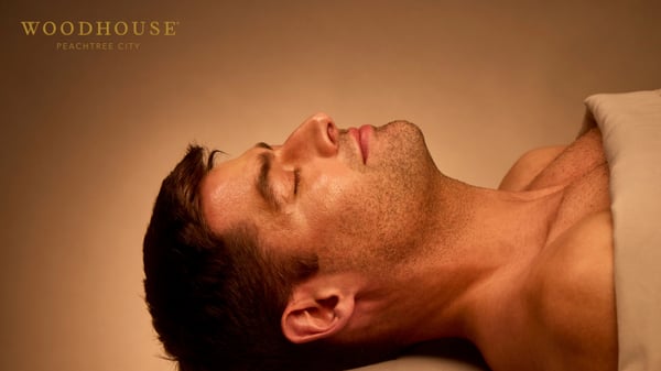 Man enjoying spa treatments at Woodhouse Peachtree City for Father's Day