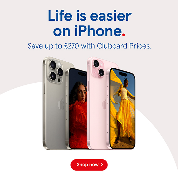 There's nothing quite like iPhone.  Save up to £270 on with Clubcard Prices on iPhone deals at Tesco Mobile, Shop now