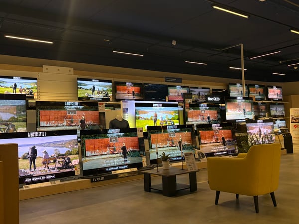 La bergerie Télévision LG Oled, Samsung Neo Qled, dans le magasin Boulanger Villebon