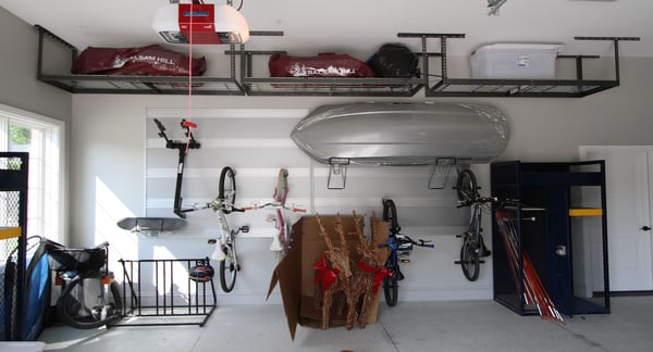 custom garage storage with fusion track wall
