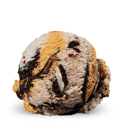 Ice cream scoop of OREO® S'Mores flavor