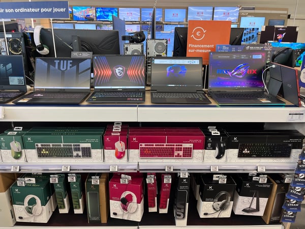 PC Gamer, gaming en stock chez Boulanger STE Eulalie
Skillkorp 
Asus
Acer