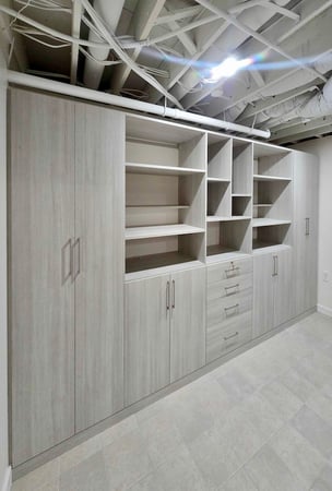 Wall unit, custom storage, built-in cabinets, shelving, drawers, home organization in Canton, Michigan