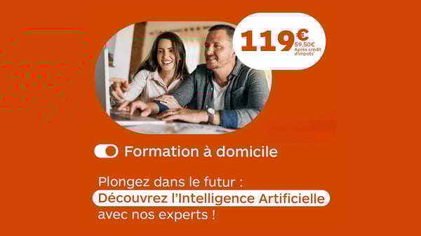 🧠🚀 Plongez dans le futur avec Boulanger ! 🤖✨

Découvrez le pouvoir de l’Intelligence Artificielle grâce à notre formation à domicile animée par nos experts. Que vous soyez curieux, passionné ou simplement désireux d’en savoir plus sur cette révolution technologique, cette formation est faite pour vous !

💡 Pourquoi participer ?
✅ Comprenez les bases et les enjeux de l’IA
✅ Apprenez à utiliser des outils intelligents au quotidien
✅ Formation à domicile, simple et accessible

📍 Tarif : 119 € – et seulement 59,50 € après crédit d’impôt ! 💰

Ne manquez pas cette opportunité unique, réservez votre session dès maintenant ! 🚀✨ #sibienensemble