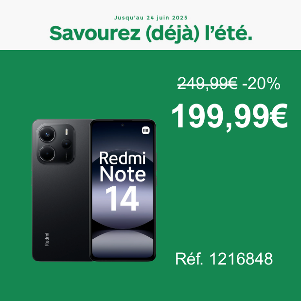 Smartphone Xiaomi Redmi Note 14 Noir 256G  - Boulanger Claye-Souilly