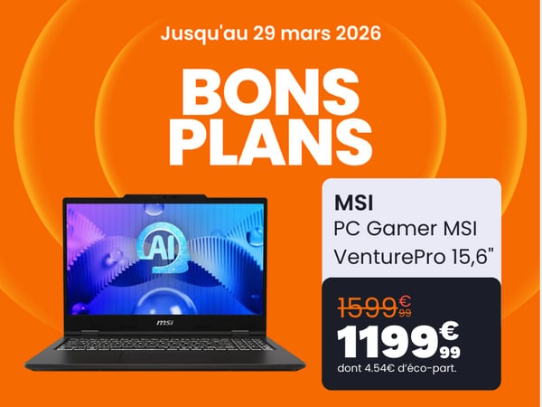 PC MSI, bons plans, promotions, PC Gamer MSI VenturePro, 15,6