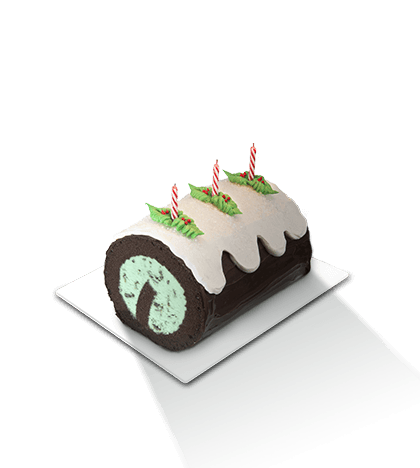 Fudge Yule Log Roll Cake