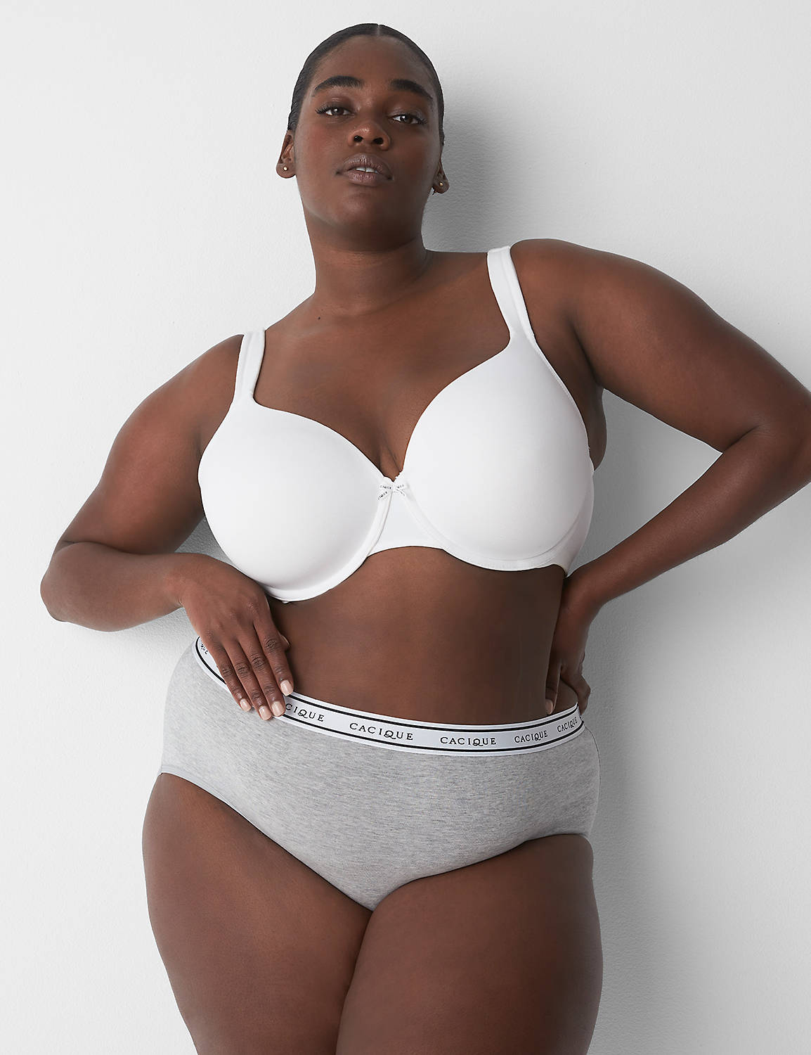 Cotton High-Leg Brief Panty With Wide Waistband | LaneBryant